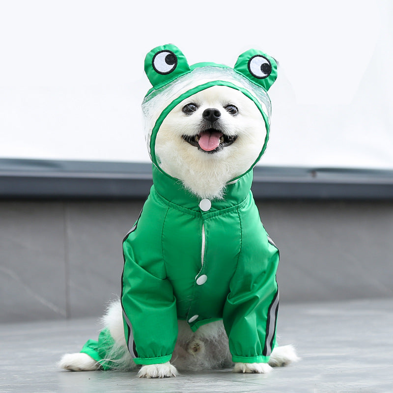 The Frog-Themed Dog Raincoat