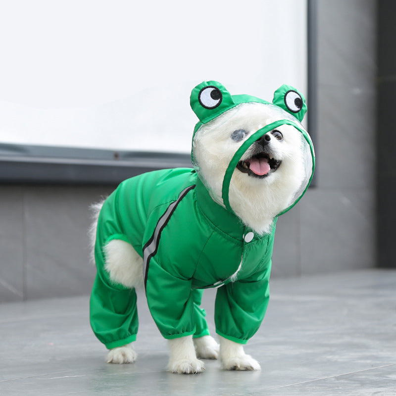 The Frog-Themed Dog Raincoat
