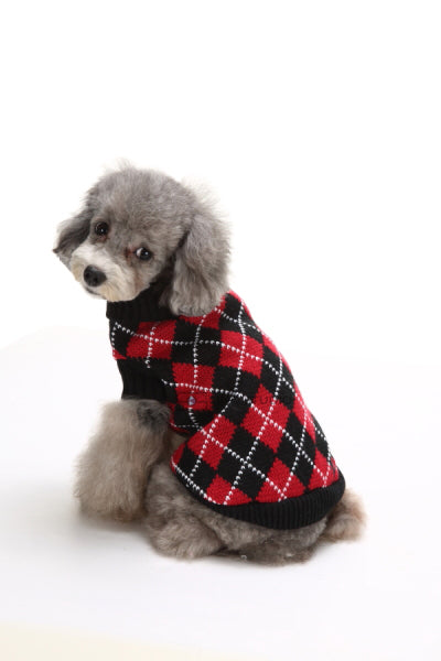 The Argyle Charm Dog Sweater